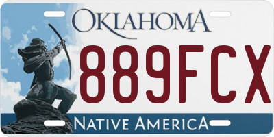 OK license plate 889FCX