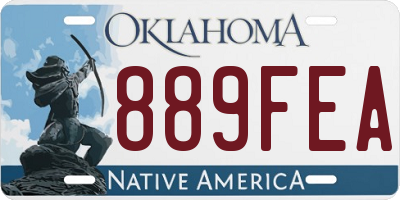 OK license plate 889FEA