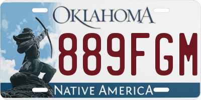OK license plate 889FGM