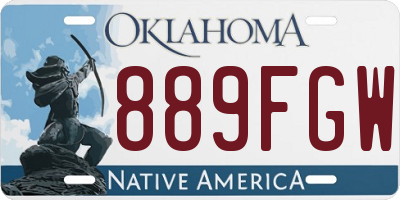 OK license plate 889FGW