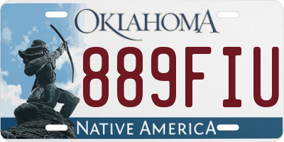OK license plate 889FIU