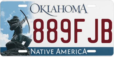 OK license plate 889FJB