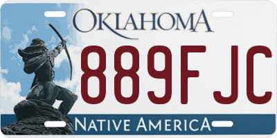 OK license plate 889FJC