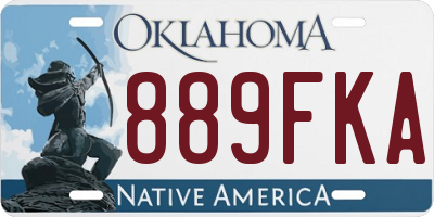 OK license plate 889FKA