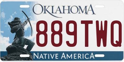 OK license plate 889TWQ