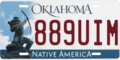 OK license plate 889UIM