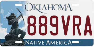 OK license plate 889VRA