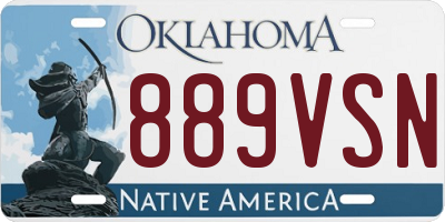 OK license plate 889VSN