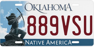 OK license plate 889VSU