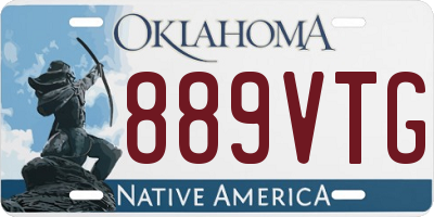 OK license plate 889VTG