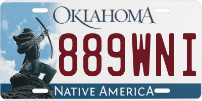 OK license plate 889WNI