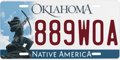 OK license plate 889WOA