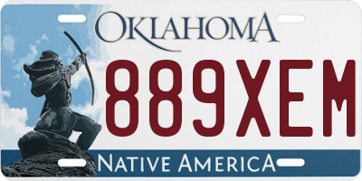 OK license plate 889XEM