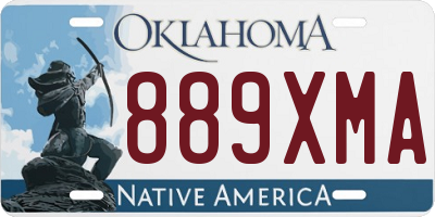 OK license plate 889XMA