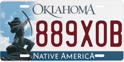 OK license plate 889XOB