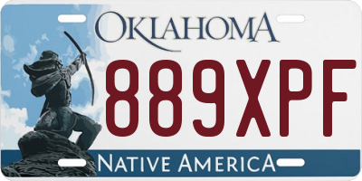 OK license plate 889XPF