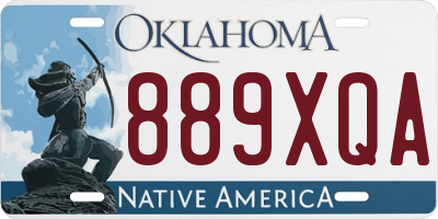 OK license plate 889XQA