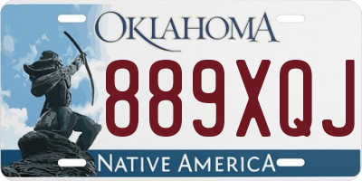 OK license plate 889XQJ