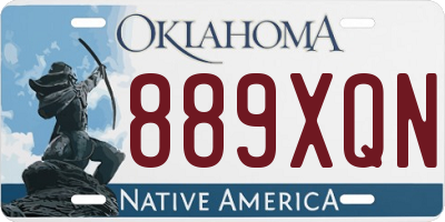 OK license plate 889XQN