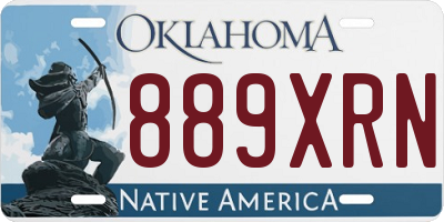 OK license plate 889XRN