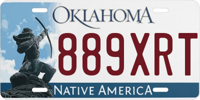 OK license plate 889XRT