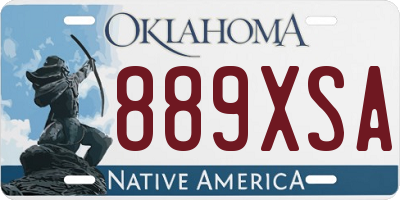 OK license plate 889XSA