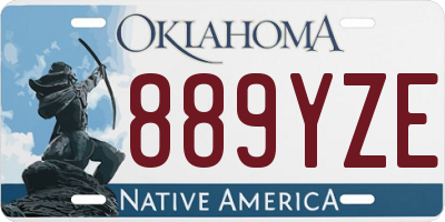 OK license plate 889YZE