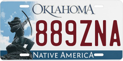 OK license plate 889ZNA