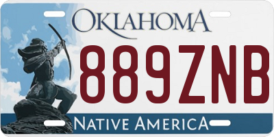 OK license plate 889ZNB