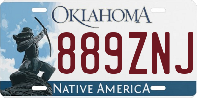 OK license plate 889ZNJ