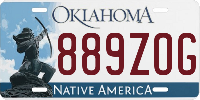 OK license plate 889ZOG