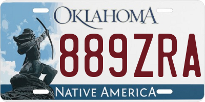 OK license plate 889ZRA