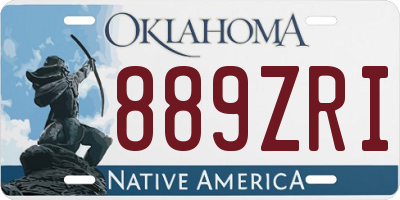 OK license plate 889ZRI