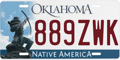 OK license plate 889ZWK