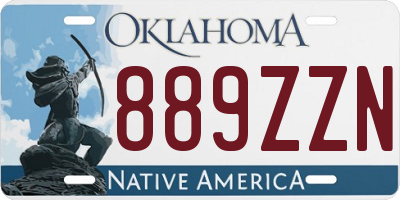 OK license plate 889ZZN
