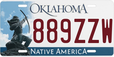 OK license plate 889ZZW