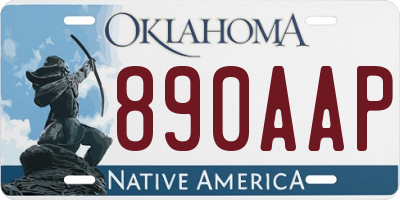 OK license plate 890AAP