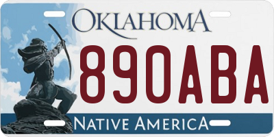 OK license plate 890ABA