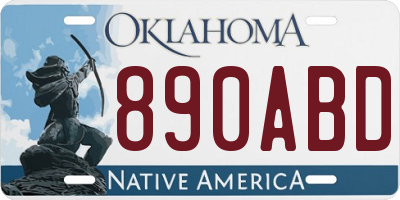 OK license plate 890ABD