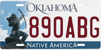 OK license plate 890ABG
