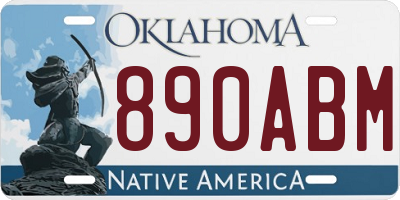OK license plate 890ABM