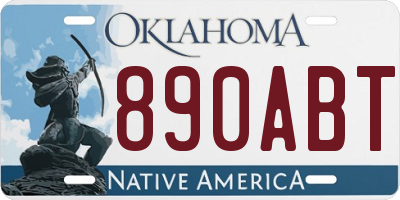 OK license plate 890ABT