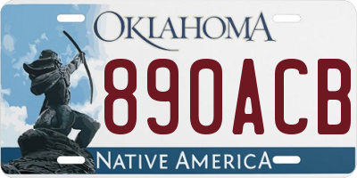 OK license plate 890ACB