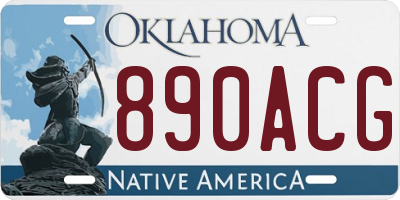 OK license plate 890ACG