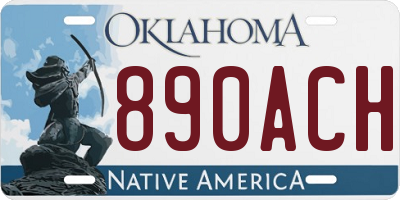 OK license plate 890ACH