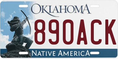 OK license plate 890ACK