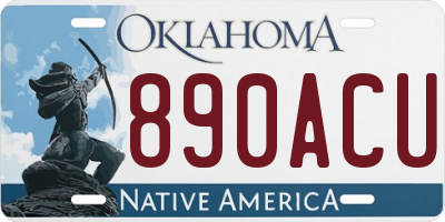 OK license plate 890ACU