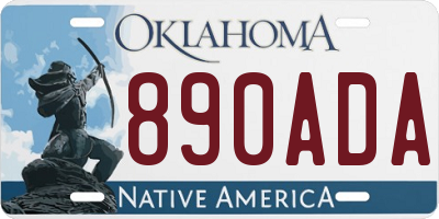 OK license plate 890ADA