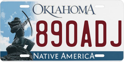 OK license plate 890ADJ