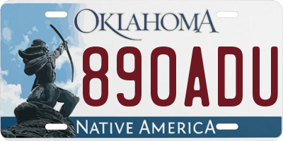 OK license plate 890ADU